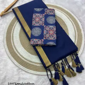 Mul Cotton Saree with Blouse