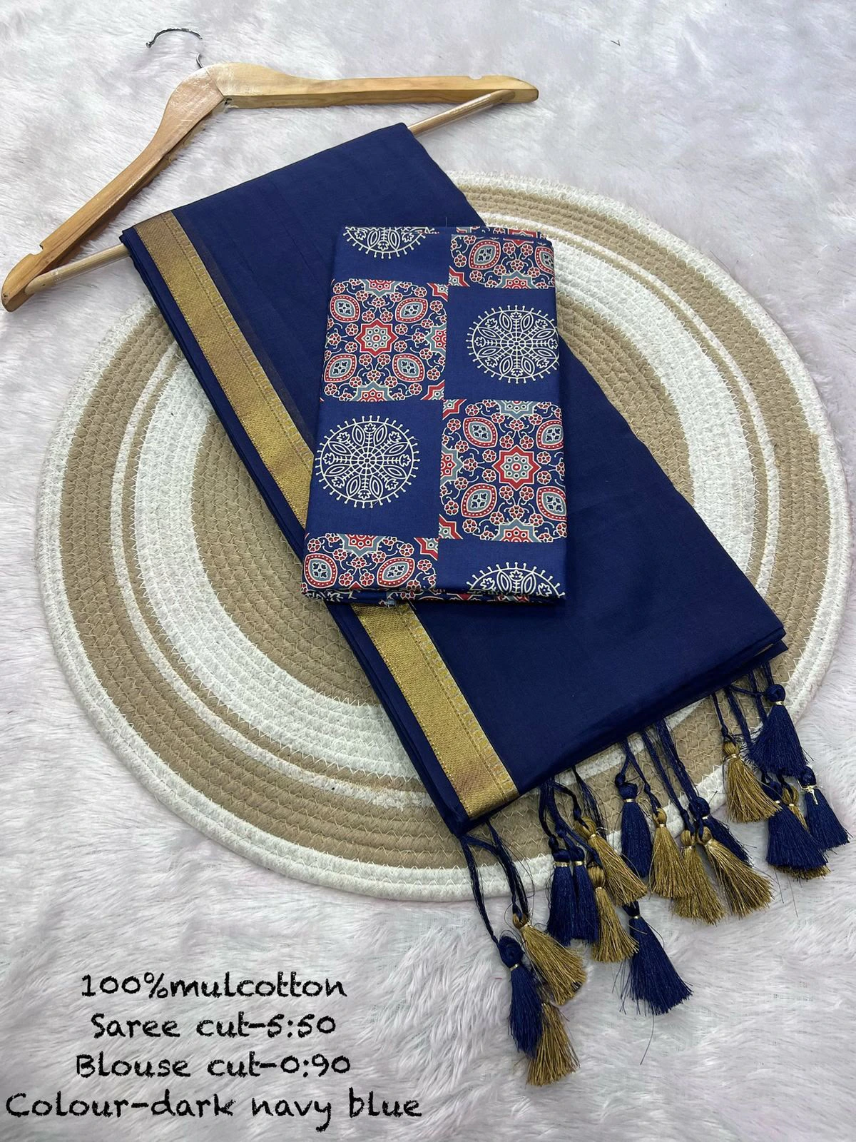 Mul Cotton Saree with Blouse