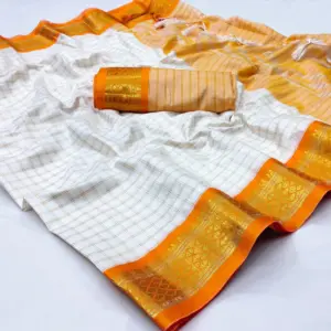 Arani Pattu Silk Checked Sarees with Zari Border