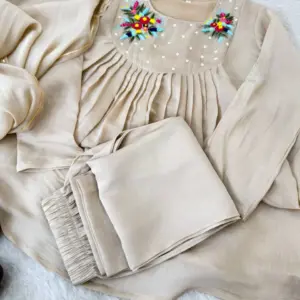 Presenting By New Party Wear L@@K Pure Viscos Mul Chanderi Cotton A Line pattern P@nt With Dup