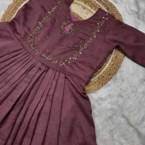 Vichithra Silk Handwork Gown with dupatta