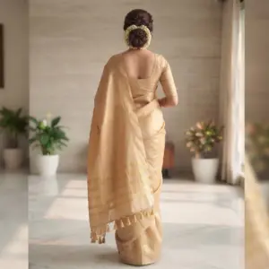 Gold Tissue Saree with Blouse