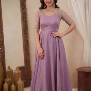 Doremon Crush Gown with Dupatta