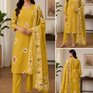 Women's Cotton 3-Piece Kurti Set – Design 2
