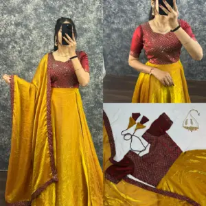Attractive Pure Soft Fendy Silk Gown With Dupatta