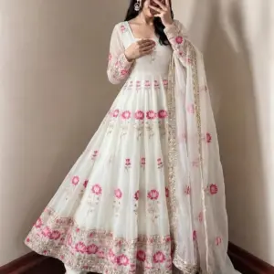 Fendy Silk Anarkali Gown Set
