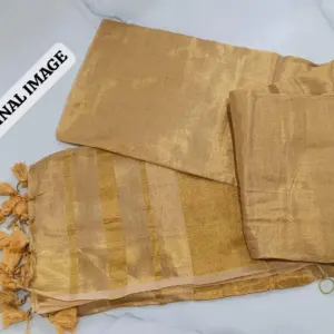 Gold Tissue Saree with Blouse