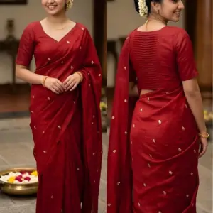 Fancy crush fabric with handwork Butti Sarees With Blouse Piece