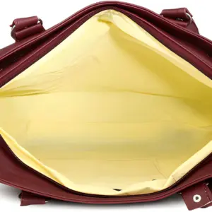 Ladies Handbag Spacious Organised Compartments with Golden Hardware & Cute Fur Ball Charm