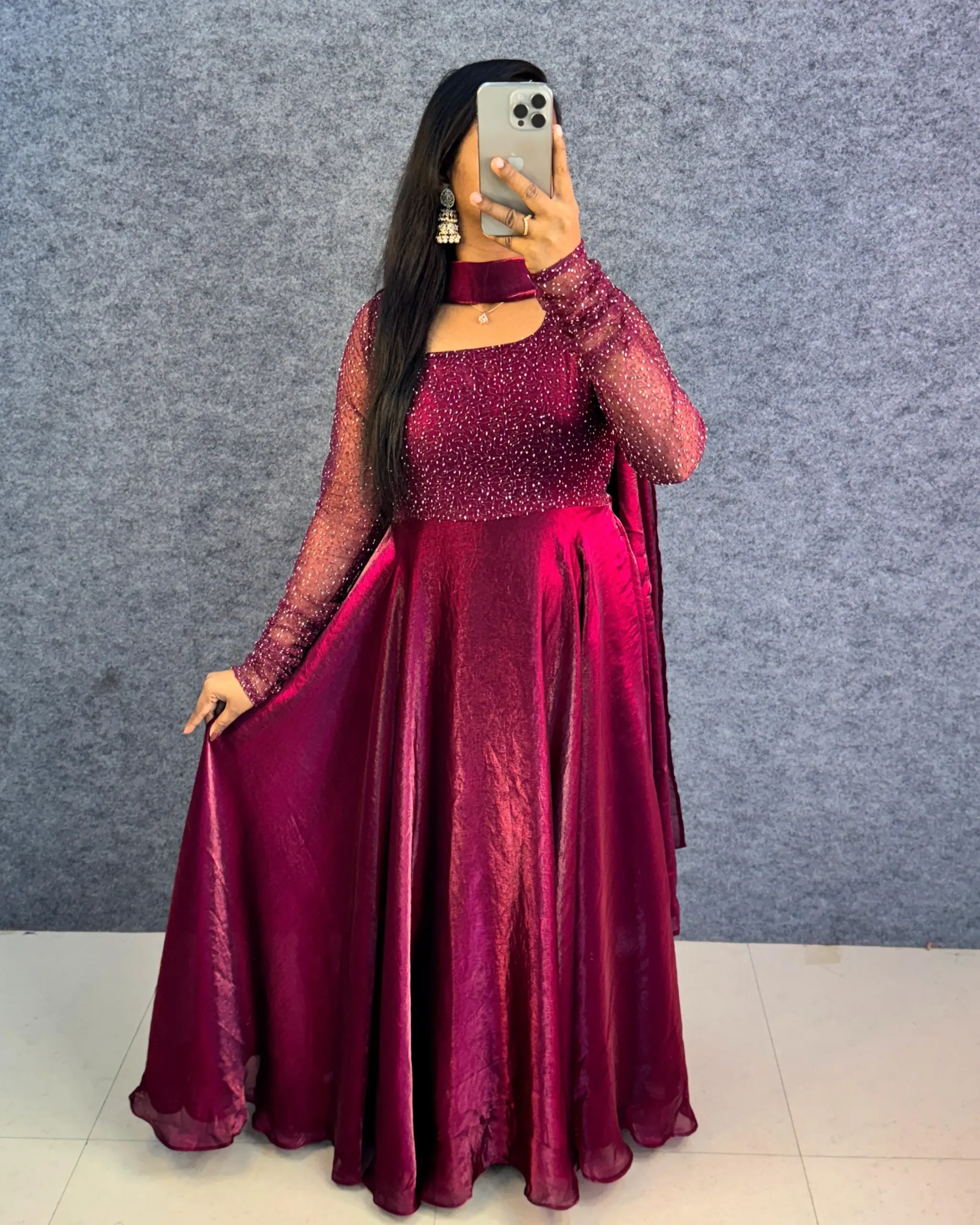 Exclusive party wear 3 in 1 style gown outfit