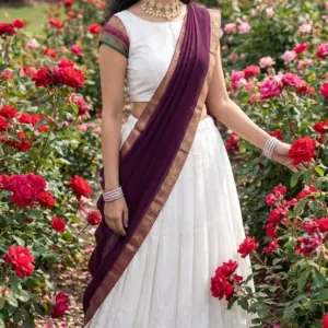 Mul Cotton Zari Woven Lehenga Set