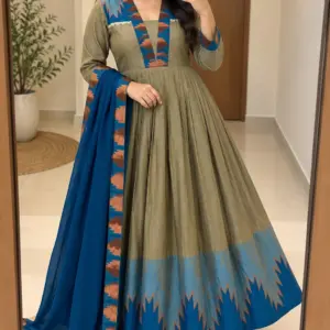 Cotton Spun Silk Anarkali