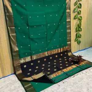 Silk Cotton Saree with Big Border