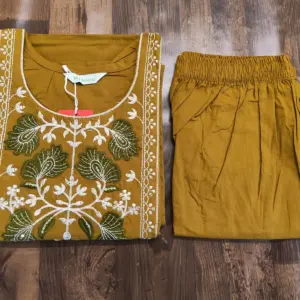 Women's Cotton A-Line Kurti Set