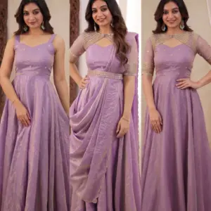 Doremon Crush Gown with Dupatta