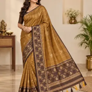 Soft Silk Saree with Blouse – Design 4