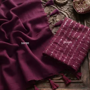 Elegant George Saree with Matching Blouse