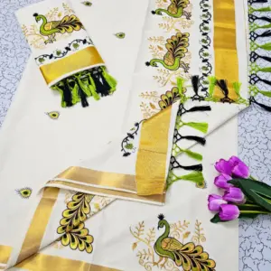 Cotton Embroidered Saree with Blouse – Design 3