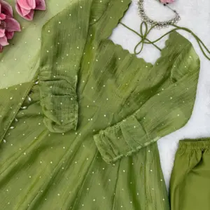 Designer Gown with Pent Set Elegant Ethnic Wear Crafted in Classy Tones with Premium Fabric