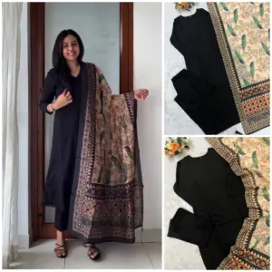 Rayon Kurti Pant Dupatta Set