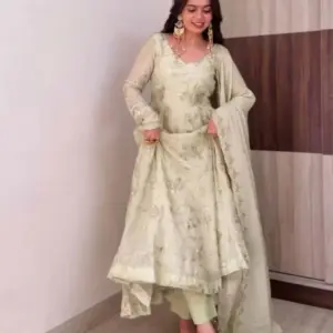 Fendy Silk Gown with Dupatta