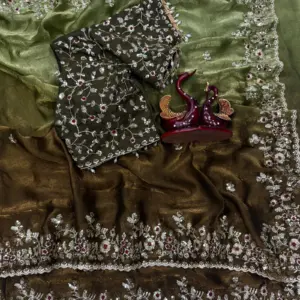 Beautiful Soft Fendy Sequence Embroidery Work Sarees
