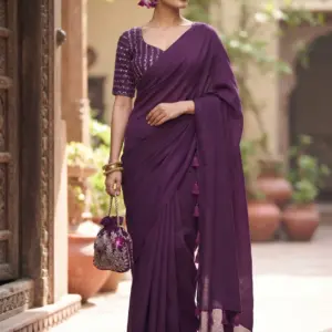 Elegant George Saree with Matching Blouse