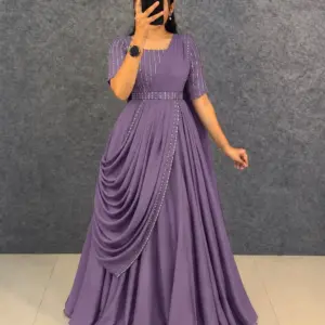 Vichitra Silk Party Gown Set