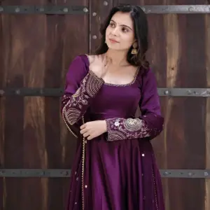 Upada Silk Gown with Dupatta