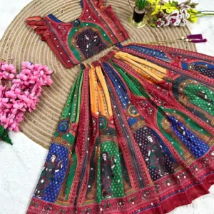 Chinon Silk Lehenga Choli for Kids