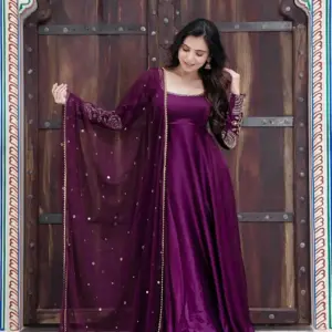 Upada Silk Gown with Dupatta