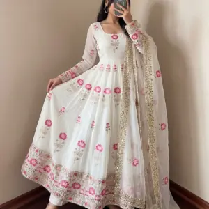 Fendy Silk Anarkali Gown Set