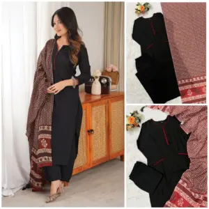 Rayon Kurti Pant Dupatta Set