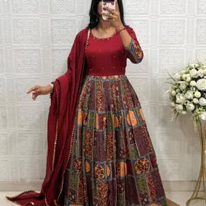 Vichitra Silk Gown