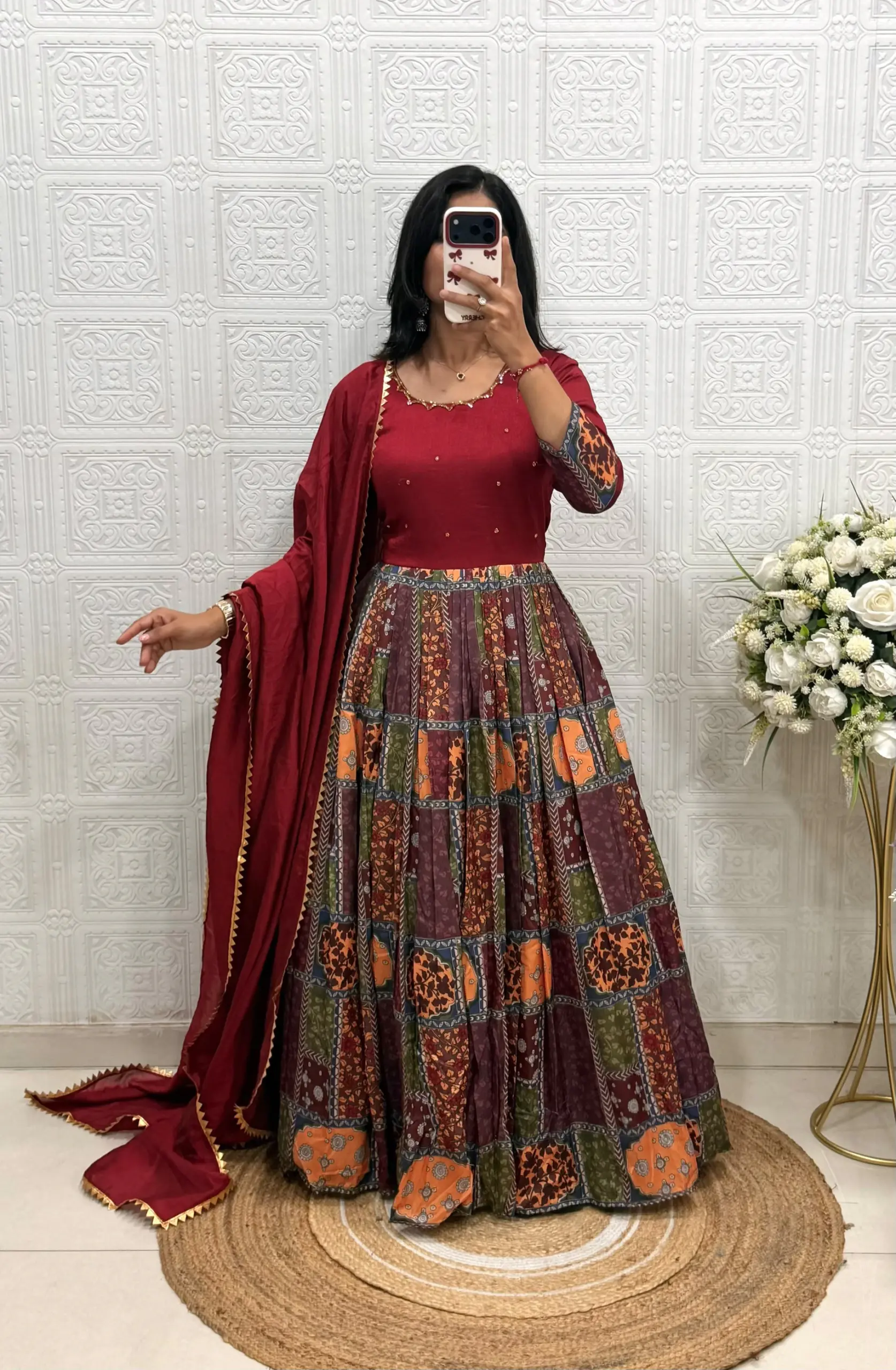 Vichitra Silk Gown