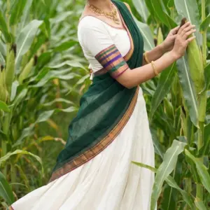 Mul Cotton Zari Woven Lehenga Set