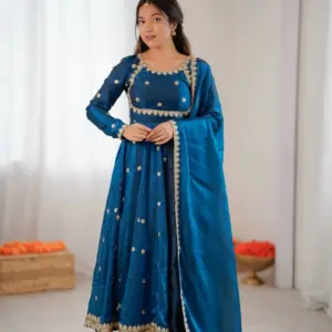 Fandy Silk Gown With Dupatta