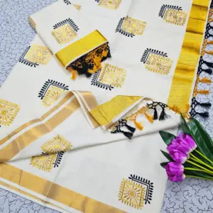 Cotton Embroidered Saree with Blouse – Design 2