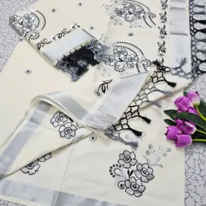 Cotton Embroidered Saree with Blouse – Design 4