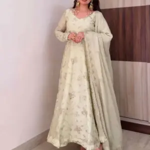 Fendy Silk Gown with Dupatta