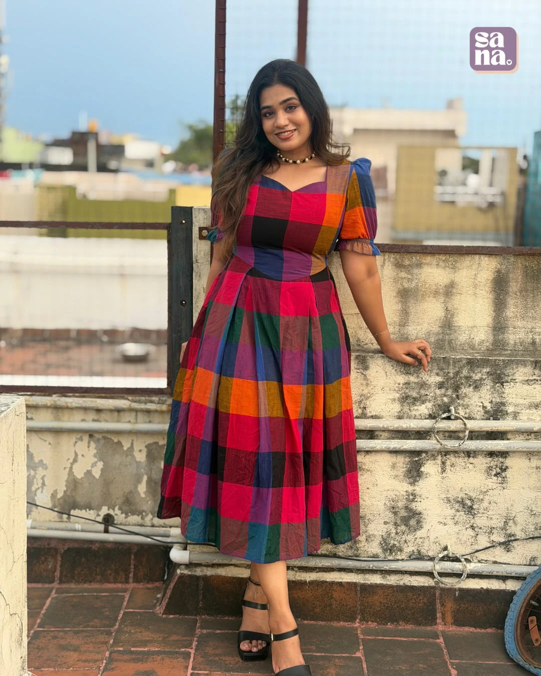 Cotton Madras Checks Dress