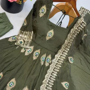 Fendy Silk Embroidered Gown