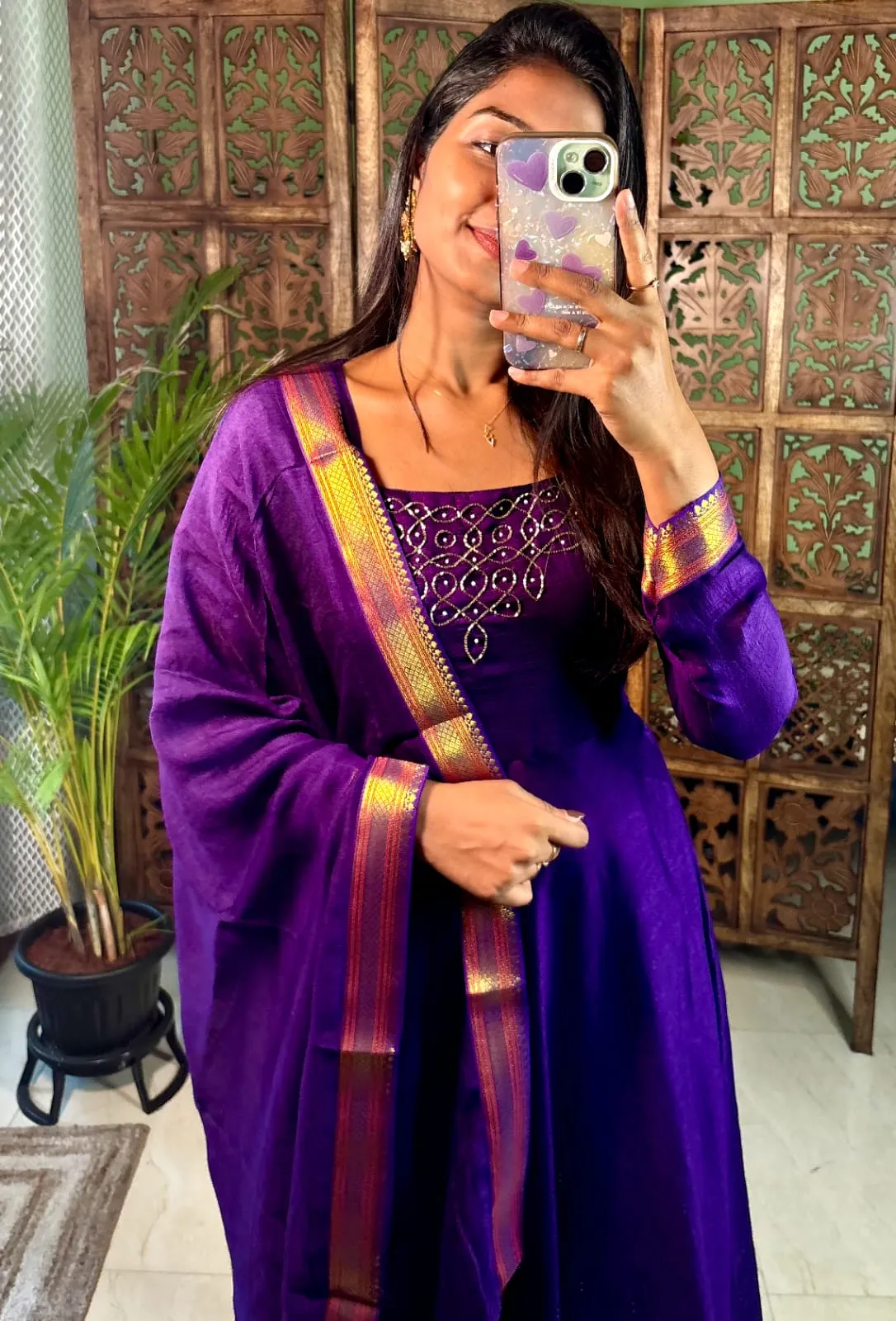 Kadhalar Dhinam Roja Outfit Recreation Hand Work Gown with Duppata (New Colours Added)