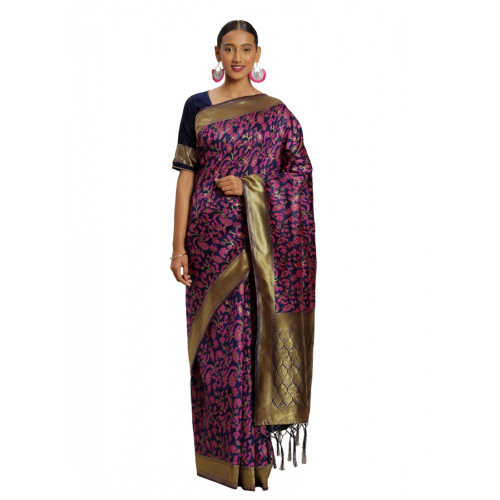 Women's Banarasi Silk Printed Saree with Blouse – Multi