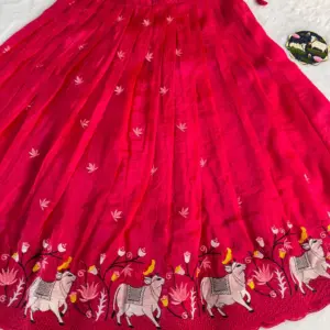 Silk Embroidered Lehenga Set
