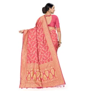 Women's Banarasi Silk Printed Saree with Blouse – Pitch