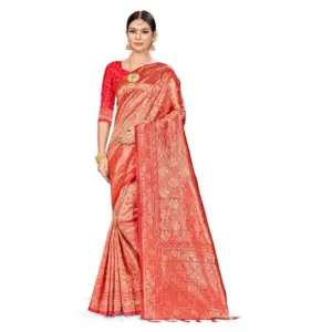 Women's Banarasi Silk Weaving Saree with Blouse – Pitch