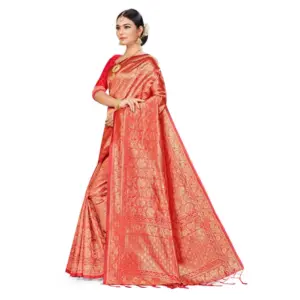 Women's Banarasi Silk Weaving Saree with Blouse – Pitch
