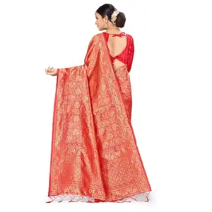 Women's Banarasi Silk Weaving Saree with Blouse – Pitch