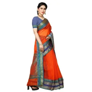 Women's Kota Doria Cotton Weaving Saree with Blouse – Fanta